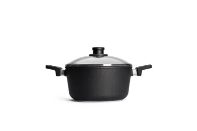 Produktbild von Woll Titanium Nowo Gusstopf mit Glasdeckel: Ø 24 cm, 12 cm hoch, 4.5 Liter, Alle Herdarten inkl. Induktion