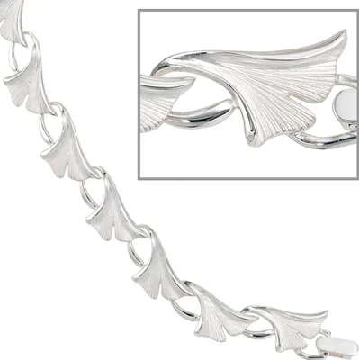 Produktbild von JOBO Armband Ginko 925 Sterling Silber teilmattiert 19 cm Klappverschluss