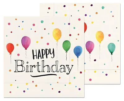 Produktbild von 20 Servietten Happy Birthday - mit Konfetti und Ballons 33x33cm