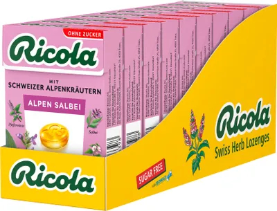 Produktbild von Ricola Alpen Salbei ohne Zucker (10x50g Packung)