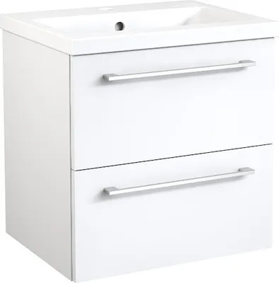 Produktbild von Waschtischunterschrank Nadiad 44, Farbe: Weiß glänzend – 50 x 51 x 39 cm (H x B x T)