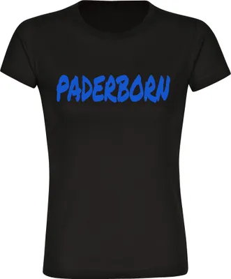 Produktbild von multifanshop Damen T-Shirt - Paderborn - Textmarker, schwarz, Größe 3XL