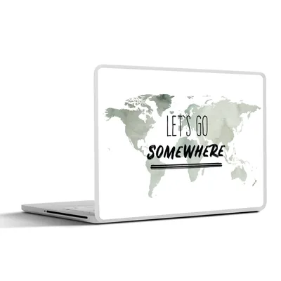 Produktbild von MuchoWow® Laptop Aufkleber Sticker Cover Weltkarte - Einfach - Zitat 30x22 cm - Laptop-Sticker