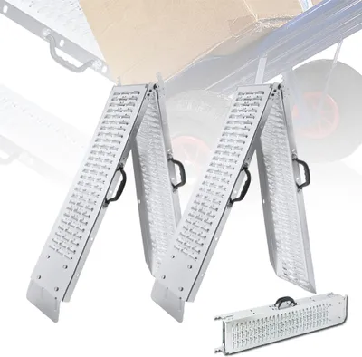 Produktbild von VA-Cerulean 2x Auffahrrampe 400kg Faltbar Laderampe Verladerampe Auffahrschiene Motorradrampe Anhängerrampe Faltbare Rampe (Faltbar)
