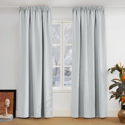 Immagine prodotto di Tende oscuranti, tenda termica, protezione dal freddo, dimensioni 220 x 140 cm, confezione da 2, colore grigio e bianco