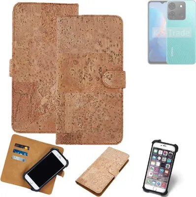 Produktbild von K-S-Trade Hülle kompatibel mit Infinix Smart 7 (X6517)  Kork Handyhülle Cover  Schutzhülle TPU Case Bumper in Hellbraun, (1x)