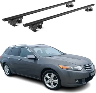 Image de Barres de toit transversales ABE pour Honda Accord SW 1998-2015 5 P Alu Noir 2x