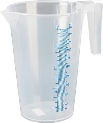 Produktbild von hünersdorff Messbecher 5 l, PP, 2 Skalen mit geschlossenem Griff,transparent