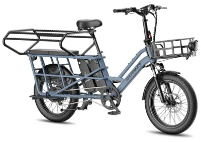 Image de Vélo électrique cargo - FF20 CUV - Moteur 250 W - Batterie amovible 48 V 30 Ah - Autonomie de plus de 60 km - Siège enfant à l'arrière - Bleu