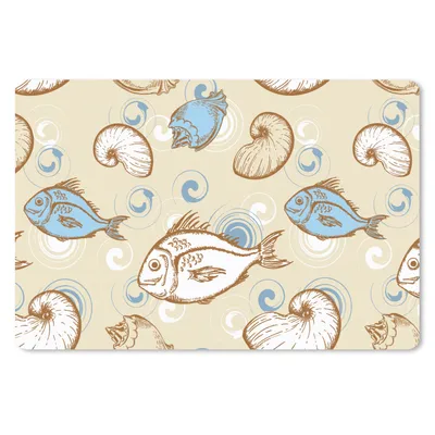 Produktbild von MuchoWow® Mauspad Mousepad Fisch - Muscheln - Pastell - Design - Vintage 27x18 cm - Mousepads - Maus Mat - Pad - Mausunterlage - Büroartikel - Desk Matten