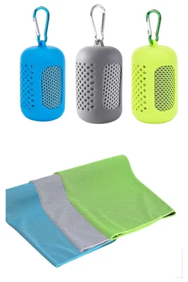 Produktbild von Kühlende Sporthandtücher – 3-teilig mit Silikon-Aufbewahrungsröhrchen | Mikrofaser, schnelltrocknend und atmungsaktiv | Für Sport, Outdoor-Aktivitäten und sommerliche Kühlung
