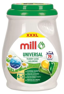 Produktbild von MILL PROFESSIONAL 3-Kammer Universal-Waschmittelkapseln. 70 Stück.