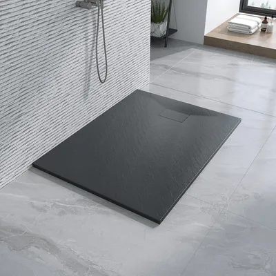 Produktbild von AQUALAVOS Duschwanne 120x90cm schwarz SMC Rechteckig flach Antirutsch