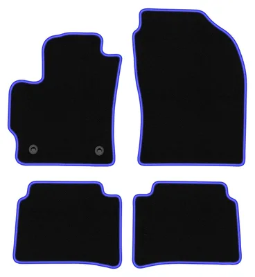 Produktbild von Fußmatten Automatten Velours Schwarz/Blau für Suzuki Swace 2020- Set 4-tlg