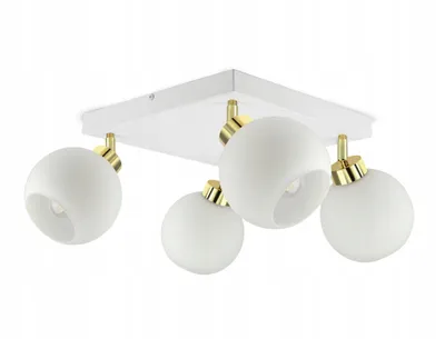 Zdjęcie produktu dla Lampa Wisząca Sufitowa Żyrandol Biała Szklane Kule White Glass AG4 LED E27