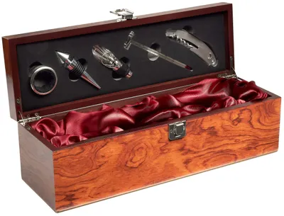 Imagen del producto de Kit de accesorios para vino 6 en 1, que incluye una caja para vino