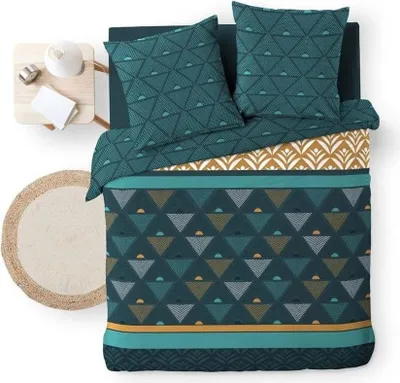 Image de Parure de lit - Douceur d'Intérieur - Triade - Microfibre - 240x220cm - Vert