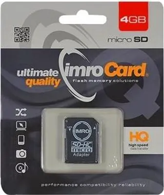 Zdjęcie produktu dla Karta pamięci microSD Imro+ 4GB adapter