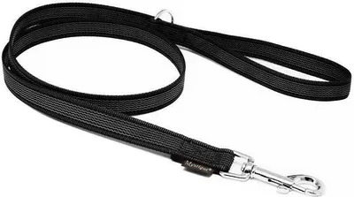 Produktbild von Mystique® Gummierte Leine 20mm mit Handschlaufe Standard Karabiner schwarz 2m