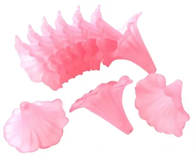 10 Blütenkelch-Perlen 41x35mm, Kelche, Lilien, Röcke, rosa