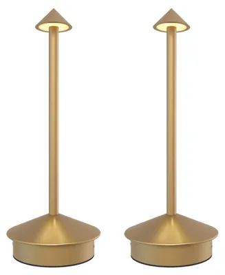 Produktbild von Ledvion 2x Wiederaufladbare LED Tischleuchte Messinggold dimmbar