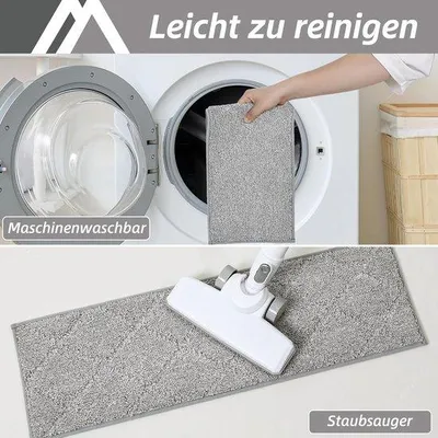 Produktbild von Famanu Treppenmatten Set 4 Stück rutschfest selbstklebend 70 x 22 cm waschbar grau