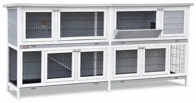 Produktbild von XXL Doppel Kleintierstall Bommel Deluxe grau