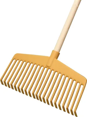 Produktbild von Laubbesen 380 mm Arbeitsbreite, 21 elastische Zinken, ohne Stiel, Gelb