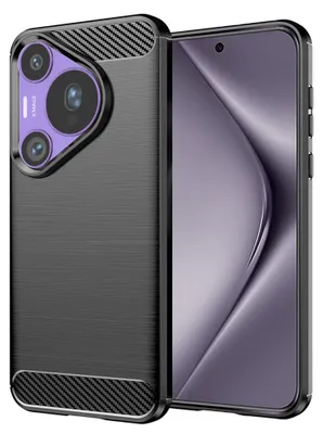 Produktbild von Techsuit Carbon Silicone Back Cover Hülle für Huawei Pura 70 Pro - Schwarz