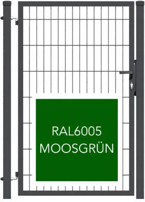 Produktbild von GEWA Doppeltor Zweiflügeltor Hoftor Einfahrtstor Tor Doppelstabmatten-Tor TOP Einflügeltor B1000 mm H1800 mm RAL6005 moosgrün