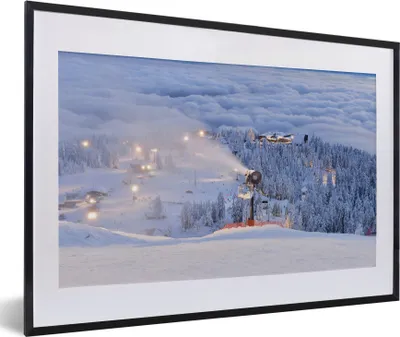 Produktbild von MuchoWow® MuchoWow® Gerahmtes Poster Skigebiet am Grouse Mountain in Kanada 60x40 cm - Poster mit zchwarzem Bilderrahmen - Schlafzimmer - Plakat in Rahmen - Drucken
