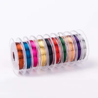 Kupferdraht 0,3 mm, 10 Rollen, 100 m, Basteldraht, bunt