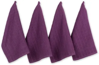 Obrázok produktu pre Uniqoos® Sada 6 kusov utierok na riad vyrobených zo 100% bavlny – vysoko savé a ľahké, farba: fialová, kuchynské utierky na sušenie a čistenie