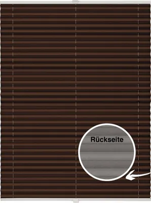 Produktbild von Thermo-Plissee auf Maß für Fenster zum Anschrauben in Glasleiste Farbe: Dunkelbraun, Größe: B): 61-70 cm, H): 101-150 cm