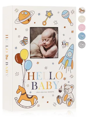 Imagen del producto de Álbum de fotos para bebés con 300 compartimentos, para fotos de 10x15 cm, con cubierta de lino, ideal para recién nacidos