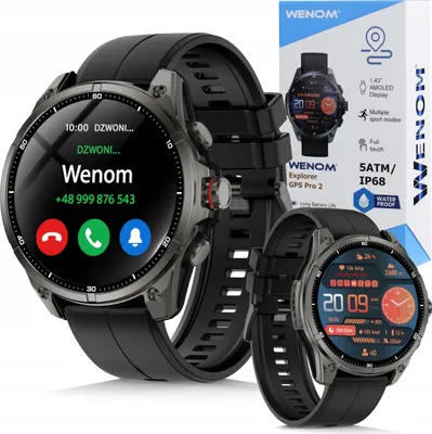 Immagine prodotto di Smartwatch da uomo Wenom Explorer Pro 2 con GPS, display AMOLED, impermeabile fino a 5 ATM, funzione sportiva