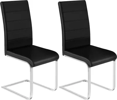 Produktbild von WOLTU Esszimmerstühle 2er Set, Polsterstuhl, Kunstleder, Schwarz