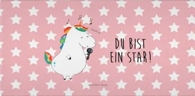Produktbild von Mr. & Mrs. Panda Handtuch Einhorn Sänger - Rot Pastell - Geschenk, 50x100, Fest, Unicorn, baumwolle, Geburtstag, Party, Frotteehandtuch, Disco, Flauschtuch, Einhörner