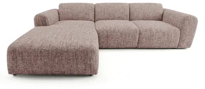 Produktbild von Sofiland GIN Ecksofa L-Form 310x192 cm Ottomane Links Strukturstoff Altrosa