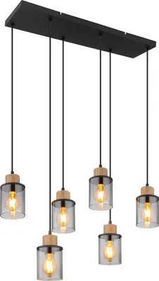 Produktbild von Globo Lighting Hängeleuchte Metall schwarz matt, 6x E27