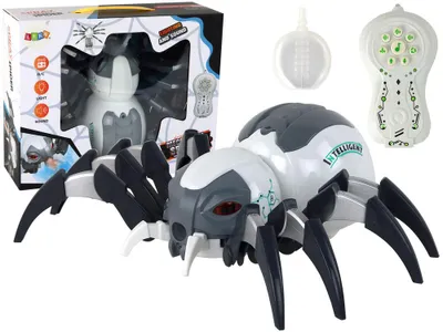 Produktbild von Große ferngesteuerte RC-Spinne, batteriebetrieben, weiß und grau
