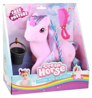 Produktbild von Einhorntier Spielzeug samtweich mit Zubehör und Bürstenspaß