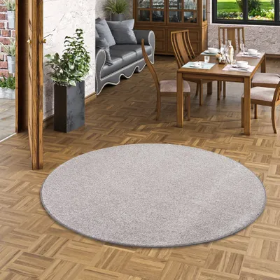 Produktbild von Luxus Soft Velours Teppich Shine Taupe Rund, Größe:400 cm Rund