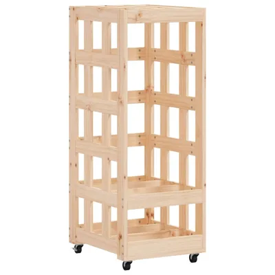 Produktbild von vidaXL Kaminholzregal mit Rollen 40x49x110 cm Massivholz Kiefer