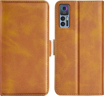 Produktbild von Mobigear Slim Magnet  TCL 30 Hülle Klapphülle Geldbörse - Cognac