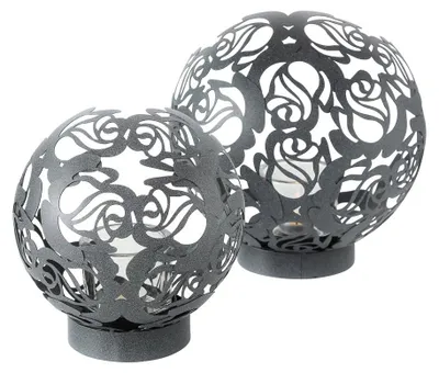 Produktbild von Windlicht Rose Eisen H 25-31 cm 2er Set