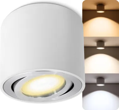 Produktbild von SSC-LUXon CELI-2W Aufbaustrahler schwenkbar weiß - inkl. LED GU10 LumiFLEX Lampe dimmbar 6W - Deckenleuchte Spot Strahler Deckenlampe