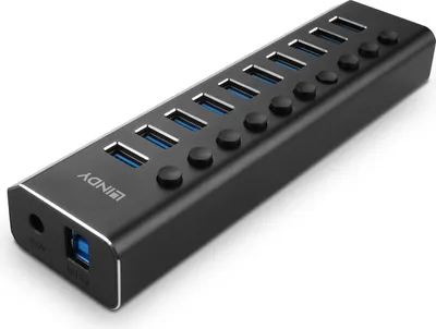 Produktbild von Lindy 43370, USB 3.2 Gen 1 (3.1 Gen 1) Type-B, USB 3.2 Gen 1 (3.1 Gen 1) Type-A, 5000 Mbit/s, Schwarz, Acrylnitril-Butadien-Styrol (ABS), Aluminium, 1 m