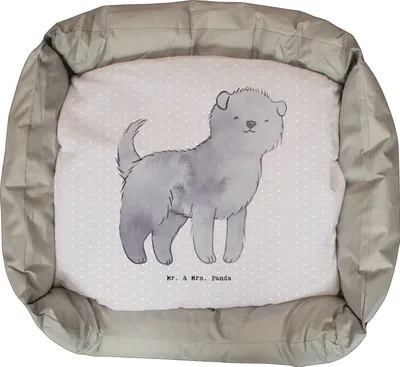 Produktbild von Mr. & Mrs. Panda Hundeliege Affenpincher Lebensretter - Grau Pastell - Geschenk, Weihnachten, Vatertag, Hund, Dankeschön, Muttertag, Valentinstag