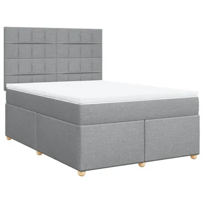 Produktbild von Boxspringbett mit Matratze Hellgrau 160x200 cm Stoff